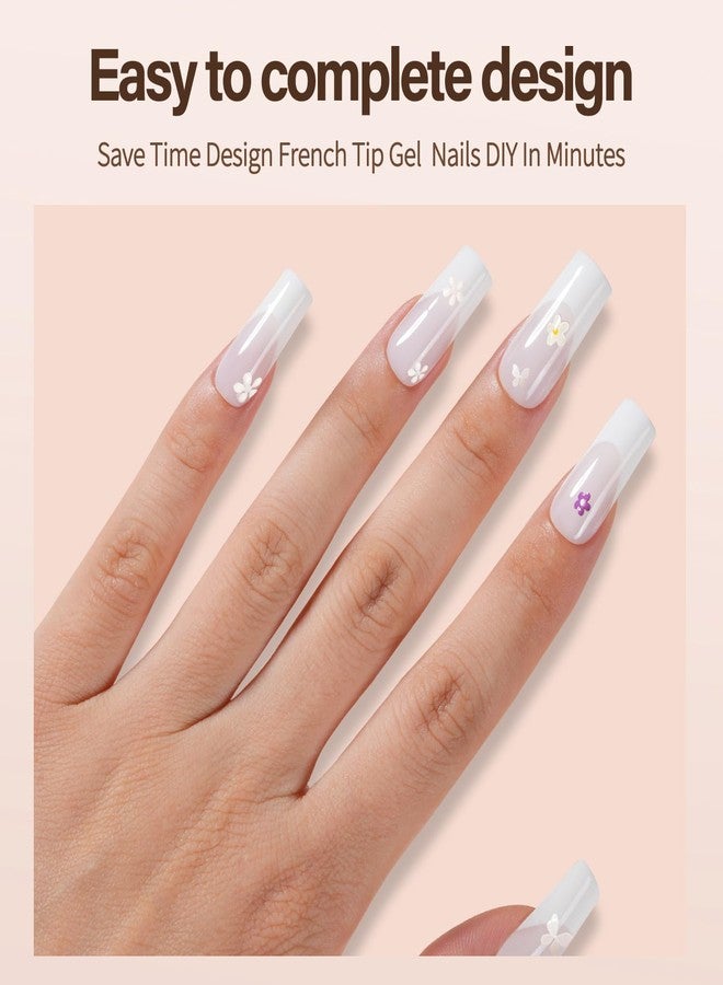 VANSIHO 150Pcs French Gel Nails, Vansiho White French Tip Press on Nails, Milky White Long Square Soft Gel Nail Tips, Acrylic Fake Nails for Nail Art DIY 15 Sizes - Image 3